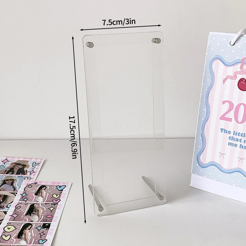 cadre photo moderne transparent clips photo affiche carte postale support cd kpop decoration chambre
