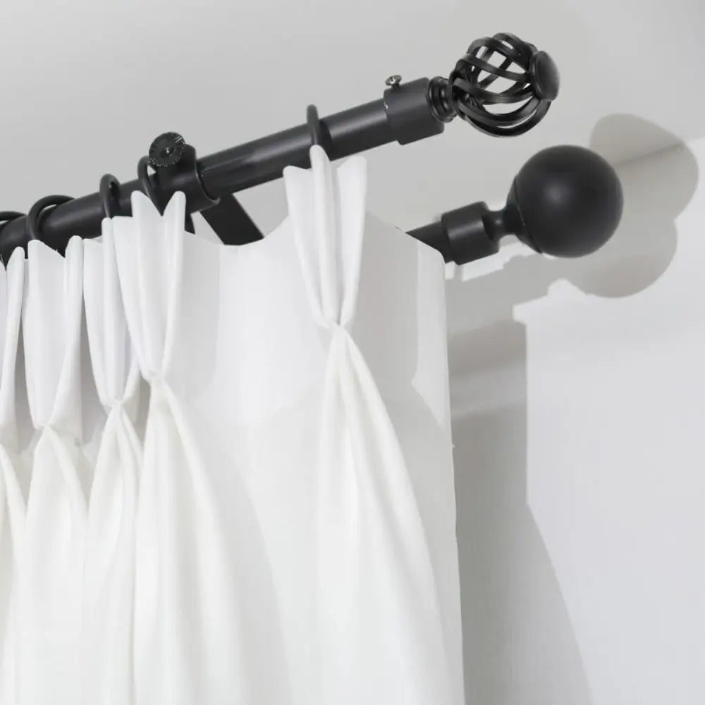 embouts tringle rideau décoratifs spirales sphères tressées noir modernes