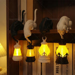 lampe table led noir blanche lanterne animal chat moderne minimaliste clips
