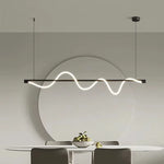 lampe suspendue moderne acrylique blanc noir doré ligne ondulée passe câble 2000 82000 lumens