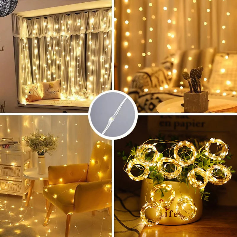 guirlande lumineuse solaire 3m 300leds blanc chaud moderne sans fixation pvc ip65 led