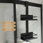 étagère salle bain moderne adhésive noire imperméable distributeurs savon gel crème double single layer