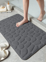 tapis bain moderne gris texture galets antidérapant salle bain absorbant lavable