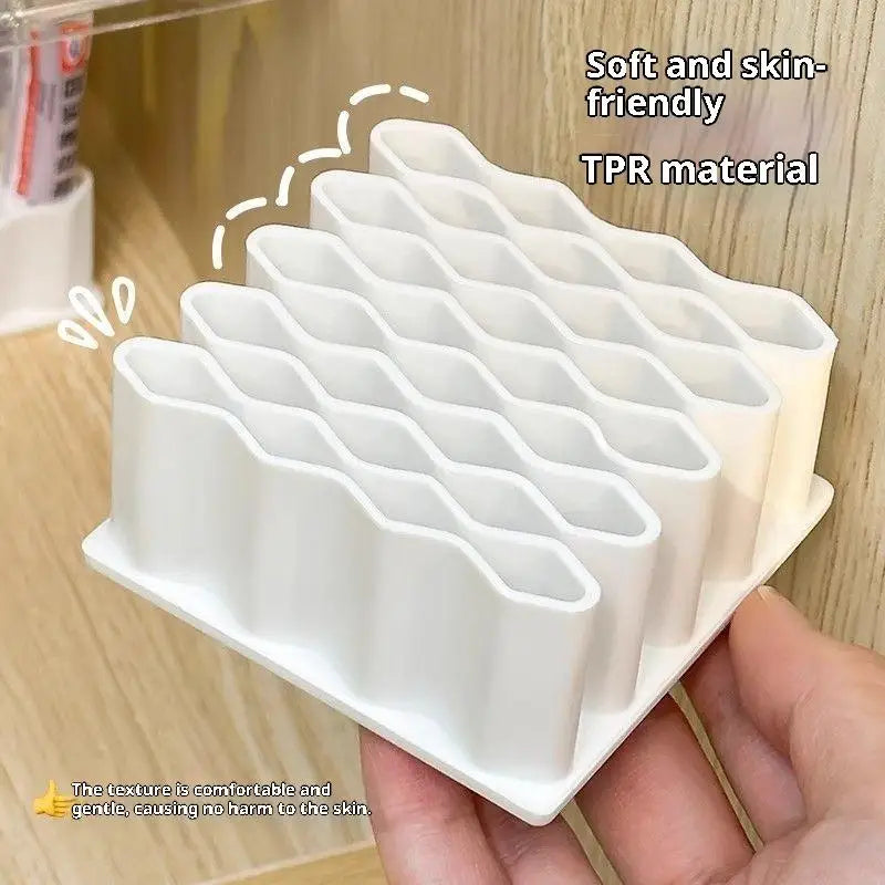 présentoir étagère transparent clips moderne rangement cosmétique ongles produits variés