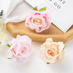 fleurs artificielles roses soie feuilles vertes décoration mariage fête maison scrapbooking