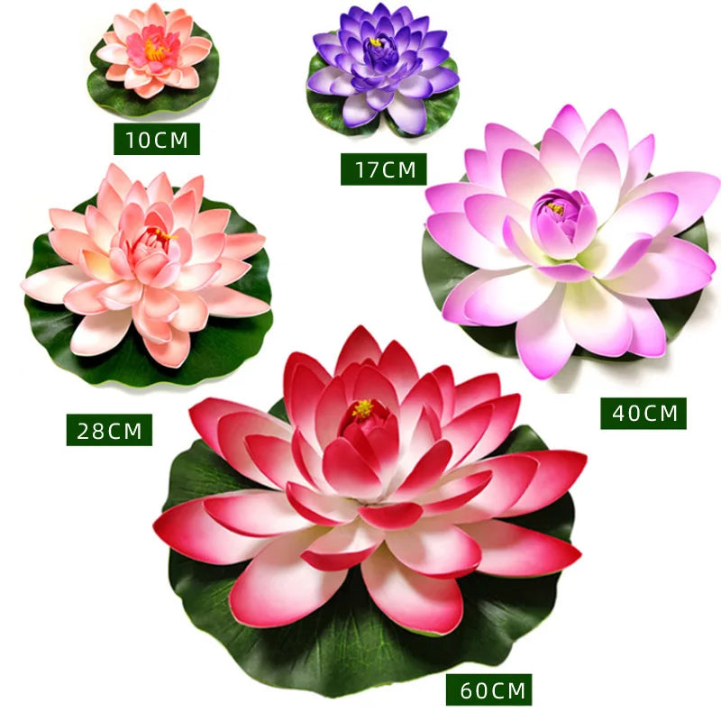 fleur lotus artificielle flottante plante aquatique décorative jardin piscine étang réaliste grande taille
