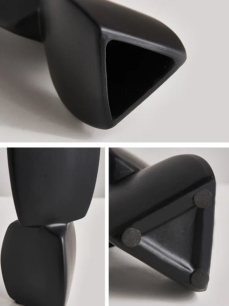 vases decoratifs modernes minimalistes geometriques blanc noir sculpturauxbranches feuillageintérieur decoration