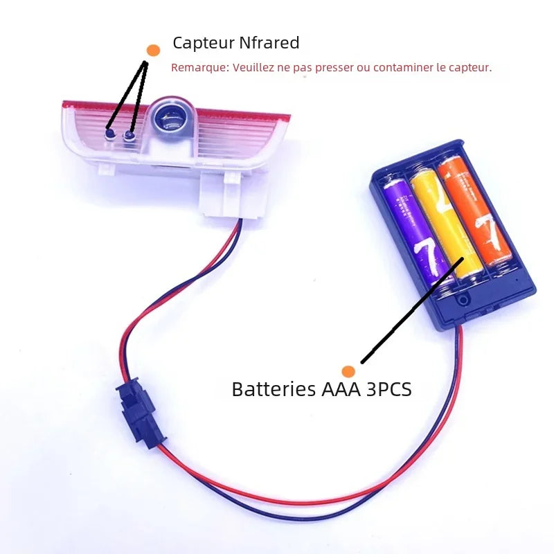 feu arrière voiture rouge adhésif led batterie aaa papier gommé autocollant réfléchissant moderne transparent