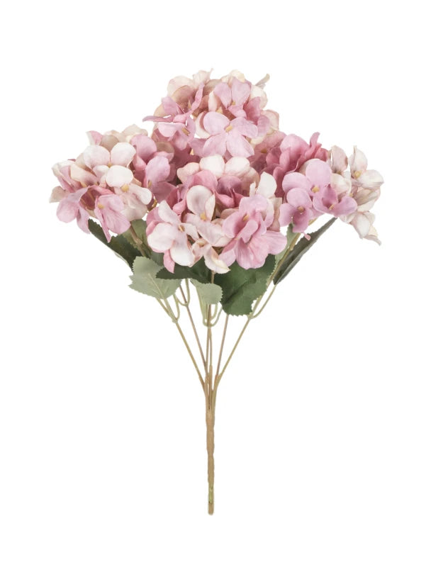 bouquet fleurs artificielles hortensia blanc rose bleu classique decoration maison anniversaire mariage