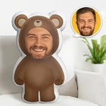 coussin marron ours doux texture créative personnalisable chambre canapé décoration