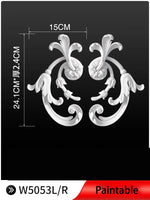 appliques decoratives sculptees floral classique blanc meubles deco mur opacite grande taille DIY