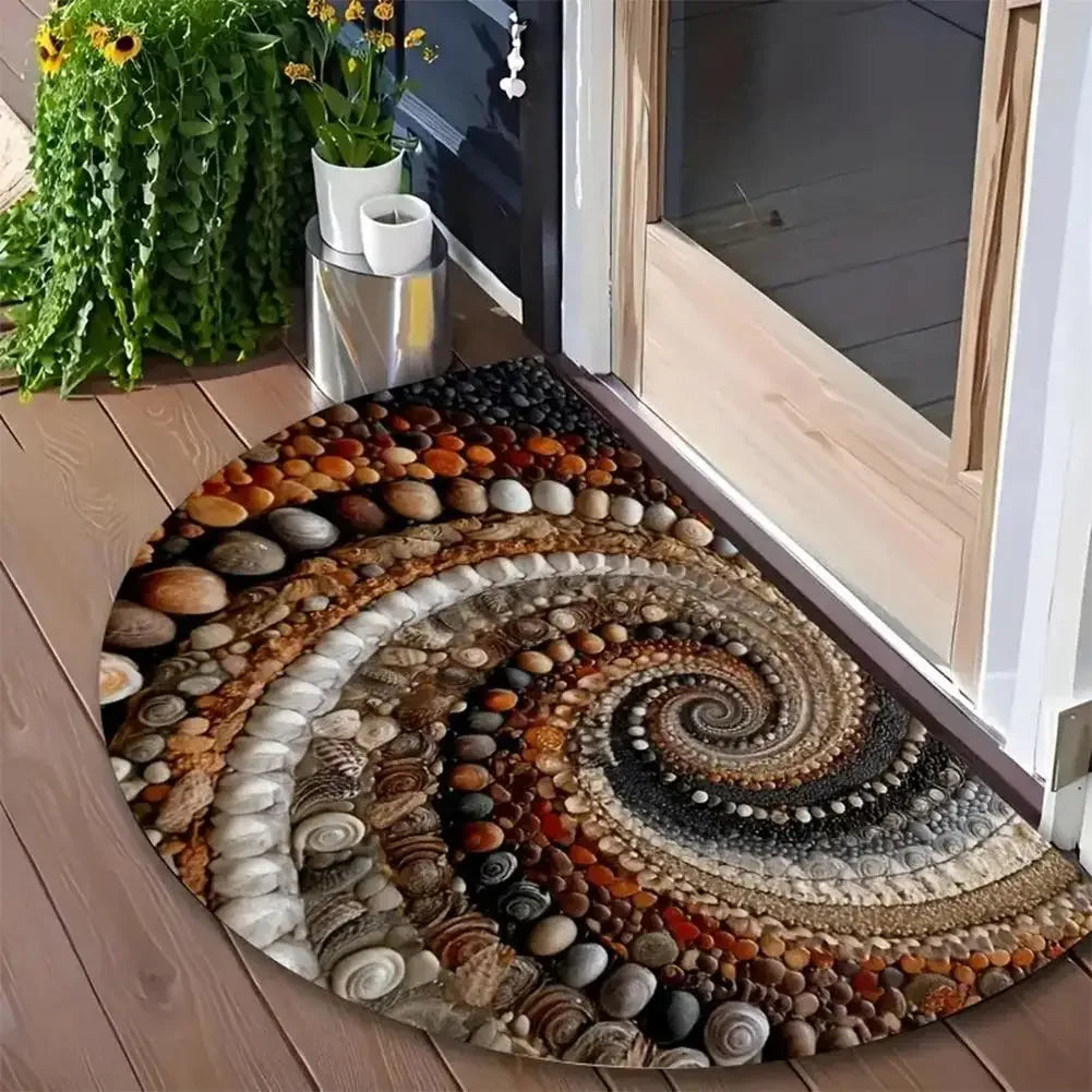 tapis d'entrée multicolore mosaïque antidérapant motif géométrique moderne classique