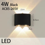 applique murale led noir contemporaine fixée mur 10w ip65 étanche 10 ampoules led