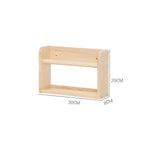 étagères murales bois naturel minimaliste horloge cadre photo vase lunettes plantes chambre salon