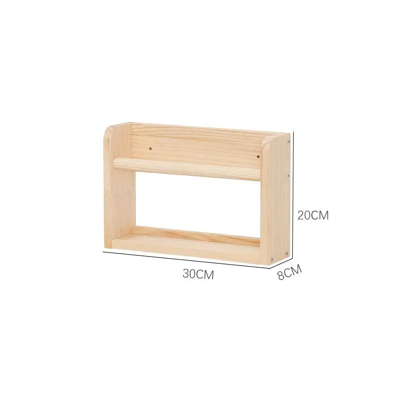 étagères murales bois naturel minimaliste horloge cadre photo vase lunettes plantes chambre salon