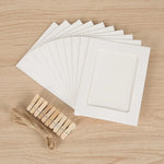 cadres photo carton corde linge pinces linge bois marron clair blanc noir rustic