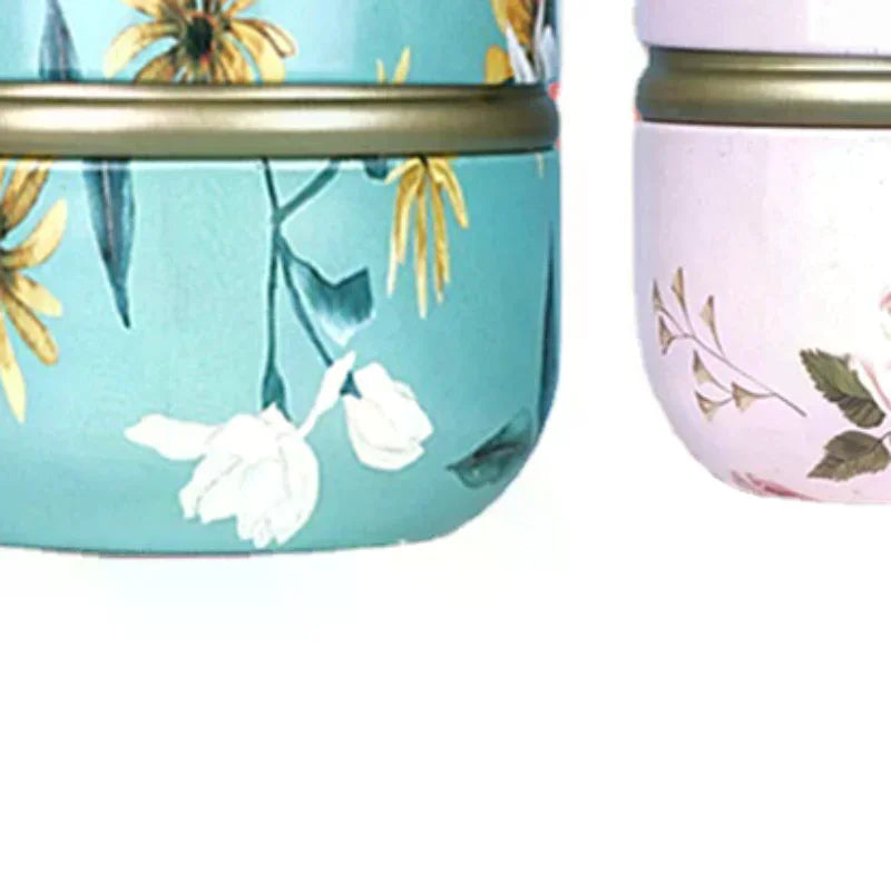 pot thé verre vintage poignée motif fleurs boisson rangement