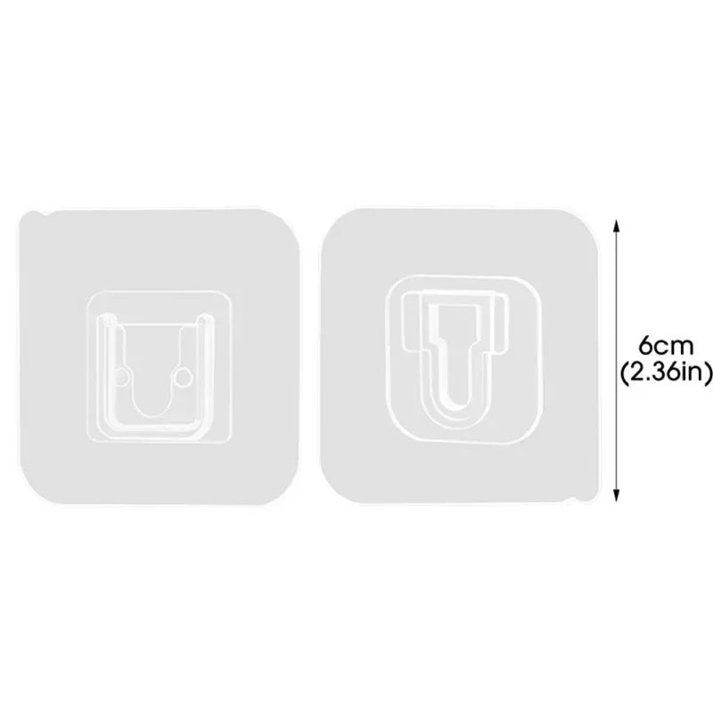 crochet adhésif transparent support photo moderne stockage mural plastique fixe clips rectangulaire