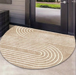 tapis moderne gris noir beige antidérapant extérieur intérieur sol porte spiral floral 40x60cm