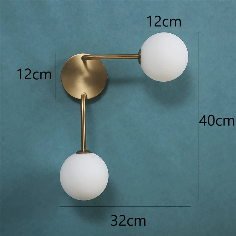 lampes murales modernes globes translucides or blanc bleu jaune gris marron minimaliste fixées mur