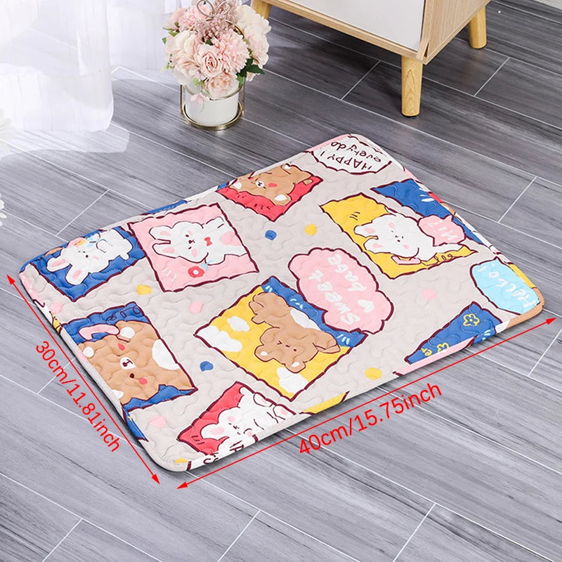 tapis d'entraînement lavable chiens motifs animaux rose vert bleu moderne
