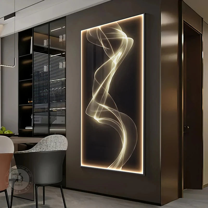 Applique murale LED design moderne grise dans un salon contemporain