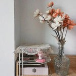 serviette table vintage blanche broderie florale dentelle anti brûlure romantique moderne cuisine festivité mariage