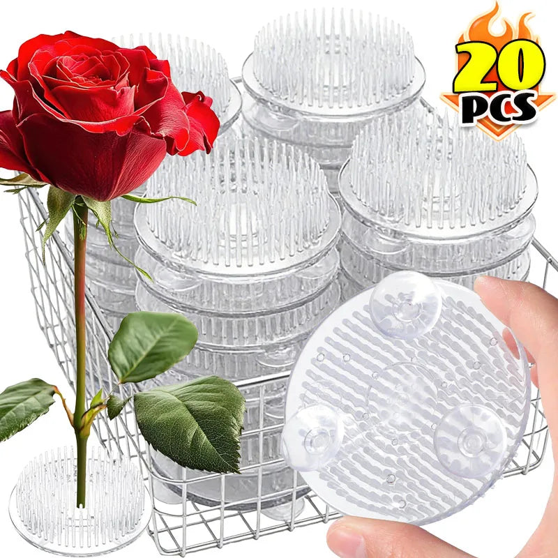 support fleurs transparent moderne adhésif plateforme arrangement floraux fixe vase petits points