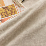 nappe rectangulaire beige texture lin lavable anti taches table manger moderne rustique