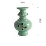 vase table vert clair blanches classique céramique fait main décoration maison transparent opacité