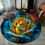 tapis rond moderne polypropylène polyester géométrique bleu jaune rose vert artistique salon chambreextérieur