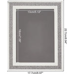 Cadre photo verre miroir avec paillettes pour photo 18x13 cm