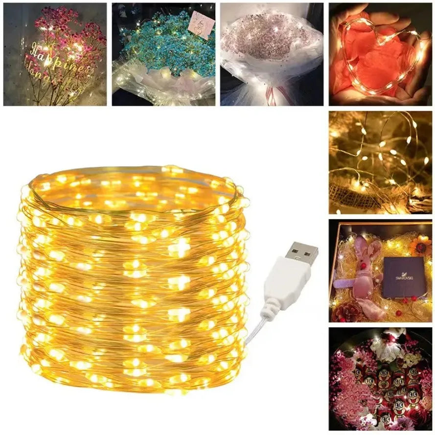 guirlande lumineuse or argent lumineuses moderne imperméable ip66 multiple couleurs led usb enfilade festive