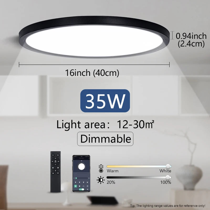 plafonnier led moderne minimaliste noir blanc flux lumineux 2000 82000 télécommande monté surface