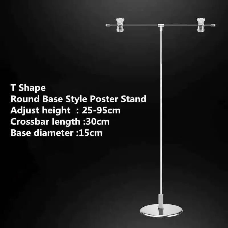 support d'affichage réglable acier inoxydable noir moderne clips ajustement hauteur affiche clip aluminium base