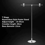 support d'affichage réglable acier inoxydable noir moderne clips ajustement hauteur affiche clip aluminium base