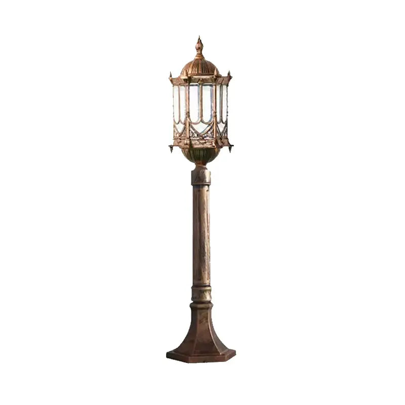lanterne jardin noir bronze ornements gothiques verre translucide classiqueextérieur éclairage led ip65