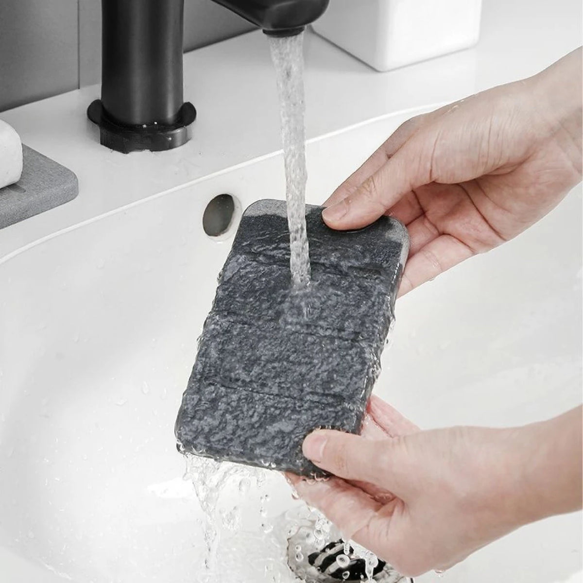 support savon moderne gris clair tissu adhésif salle bain absorbant rapide blanc opacité