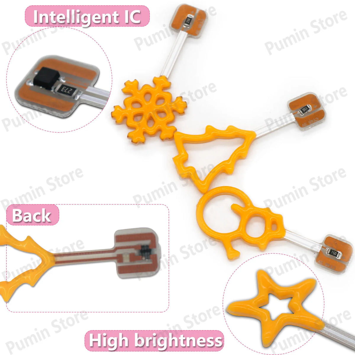 lumières décoratives noël étoile cœur cadeau arbre neige cloche led orange modernes clips
