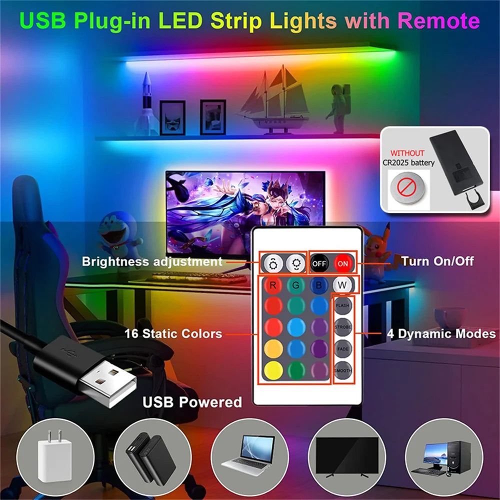 ruban led flexible 567 leds rgb changement couleur télécommande moderne vert rouge bleu violet
