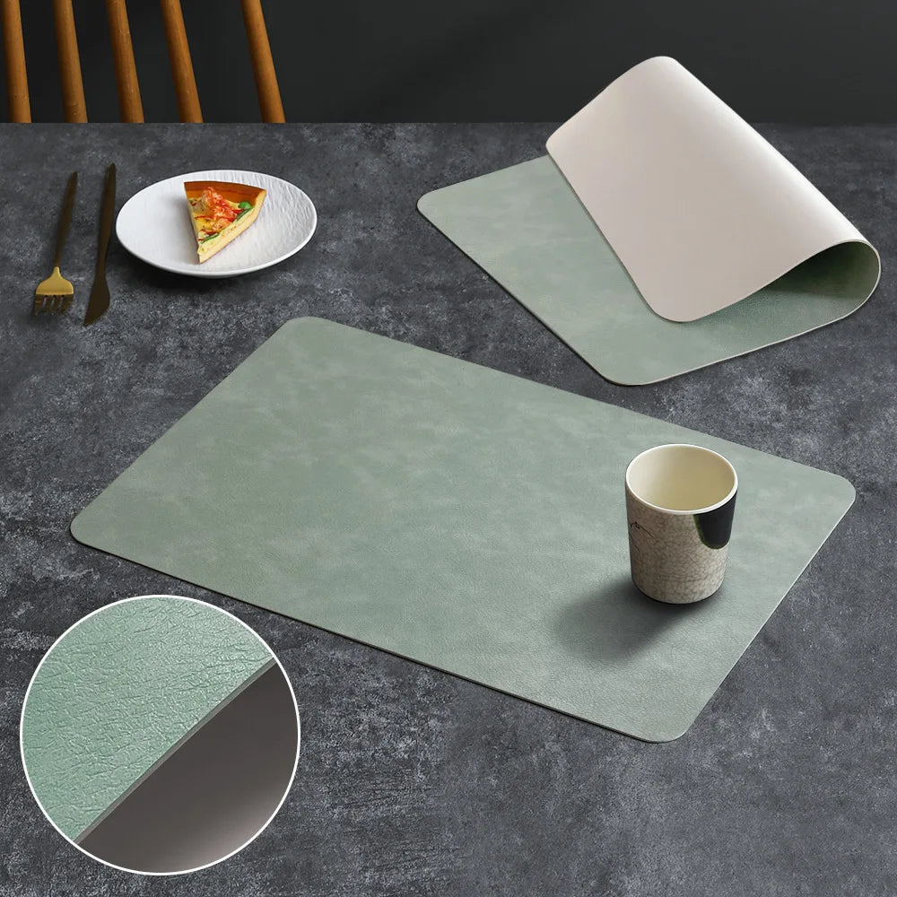 tapis table moderne simili cuir marron bleu marine gris vert pastel