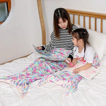 couverture sieste peluche polyester coton douce violet rose blanche poissons portable voyage hospitalière moderne