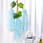 guirlande artificielle fleurs blanc vert feuilles vertes decoration mariage extérieur anniversaire baby shower