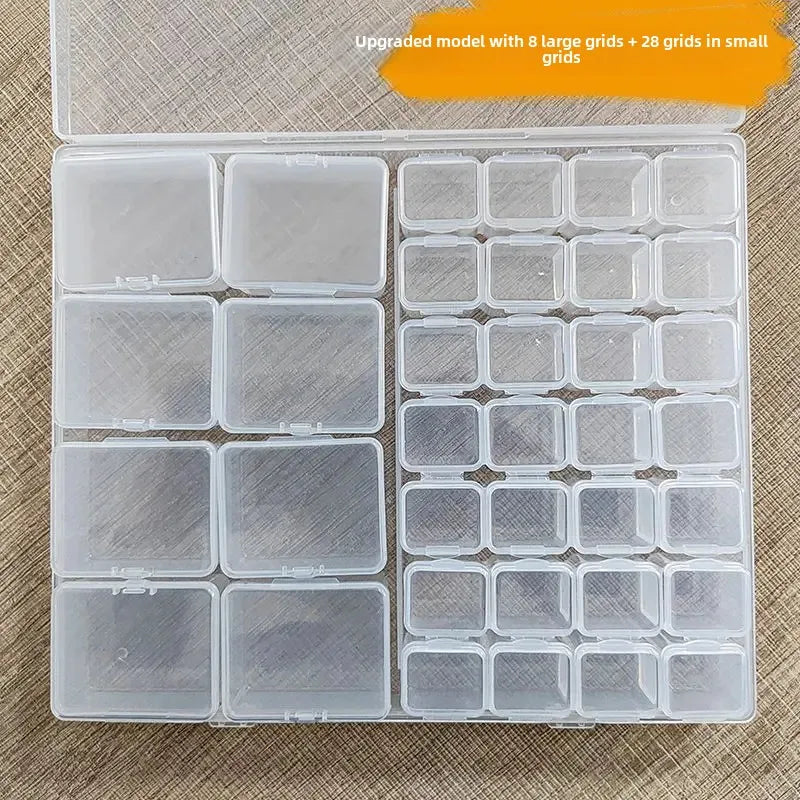 boîte rangement bijoux transparent grands compartiments 28 petits compartiments clips