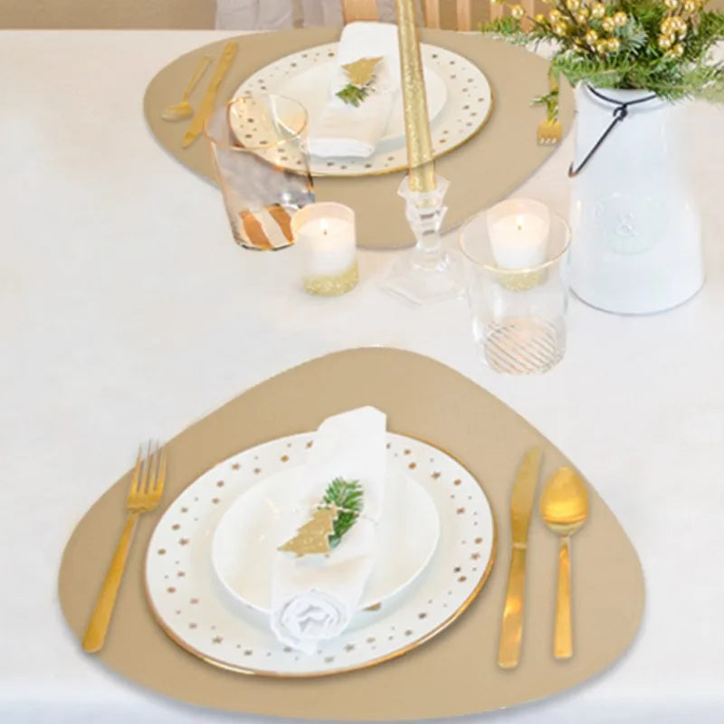 Ensemble de décoration de table en simili cuir vert et bleu