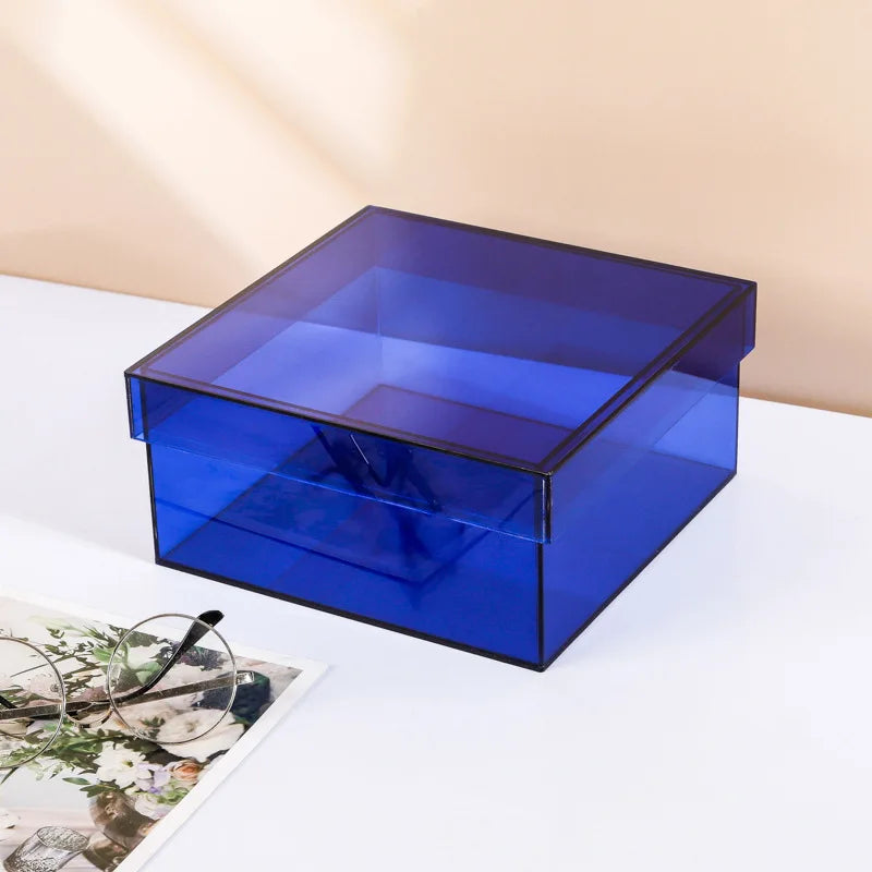 boîtes rangement transparentes réutilisables moderne vert bleu orange violet respectueux environnement pliables cosmétiques objets