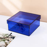 boîtes rangement transparentes réutilisables moderne vert bleu orange violet respectueux environnement pliables cosmétiques objets