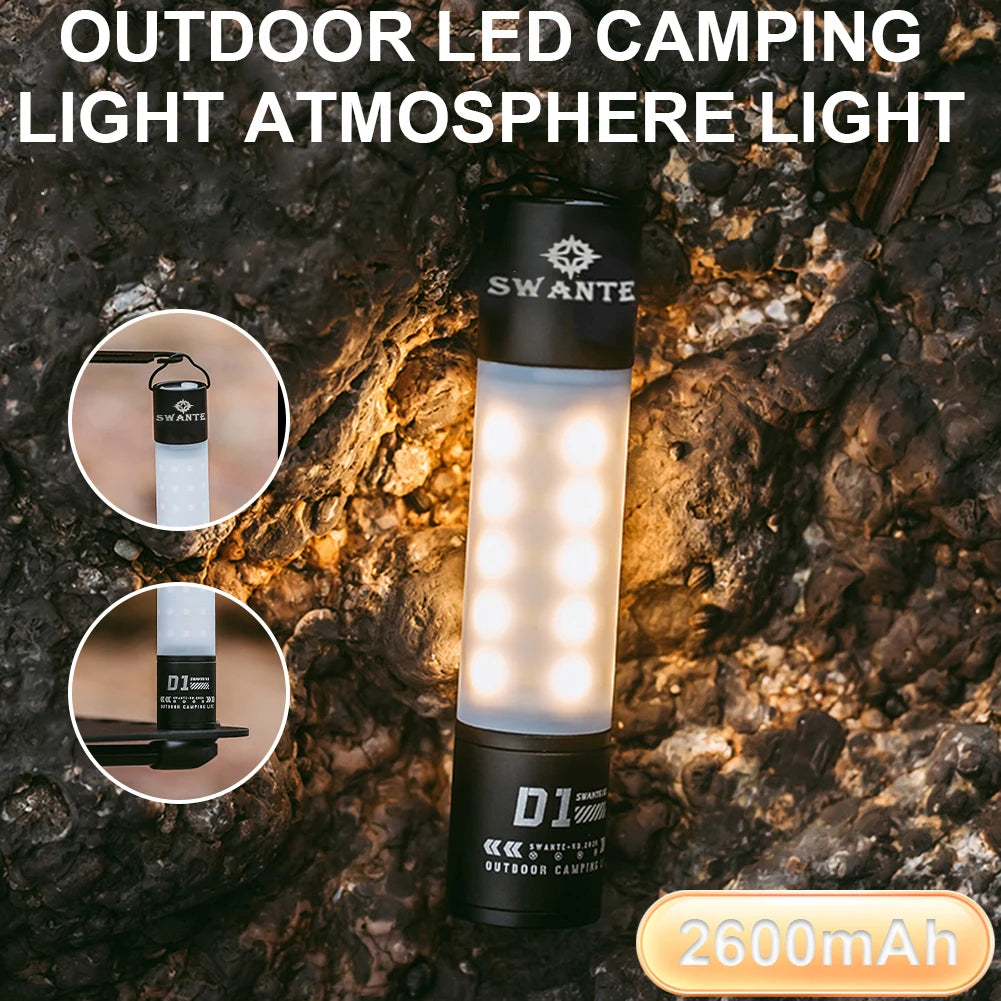 lampe camping led transparente moderne noire blanche rechargeable usb anneau suspension