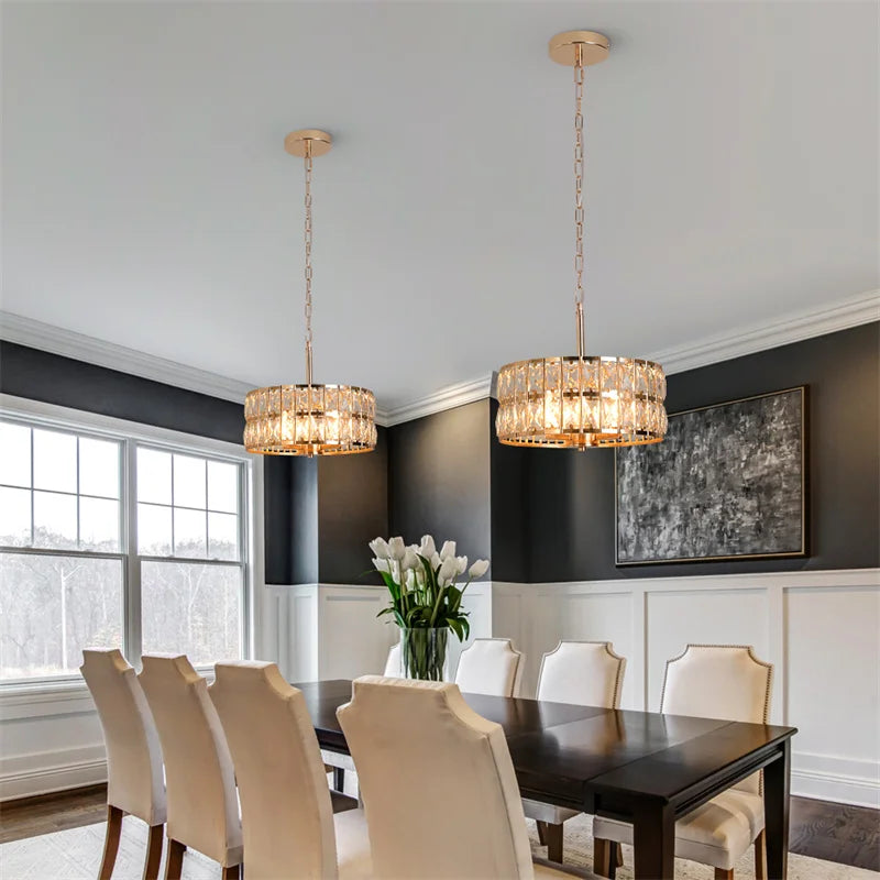 suspension lumineuse moderne cristal cubes acier inoxydable salon salle manger éclairage intérieur