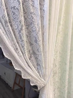 rideau blanc broderie florale transparent classique clips fenêtre français pastorale polyester